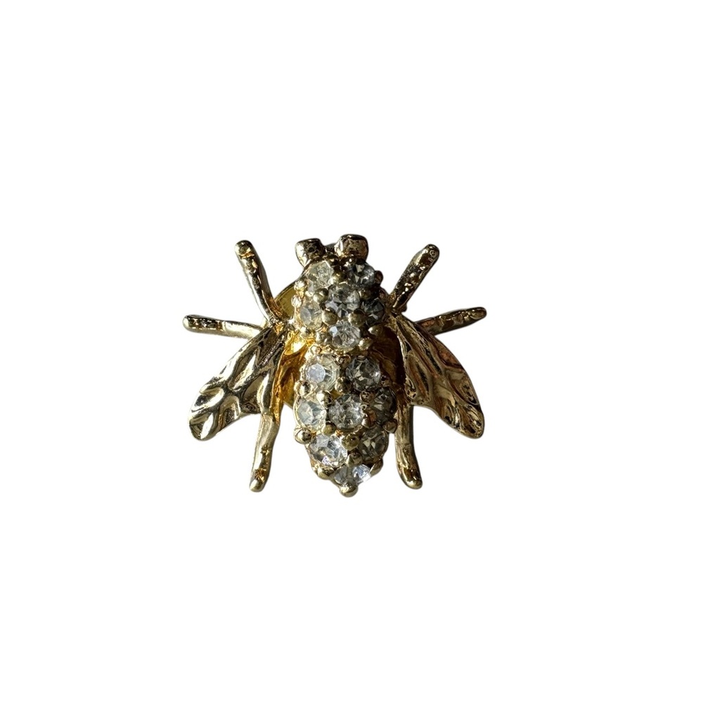 Vintage Gold and Rhinestone Bee Panetta Tact Pin